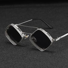 Steampunk Sunglasses Retro Men Ladies Metal Hollow Frame Fashion Glasses Brand Designer High Quality Sunglasses UV400 240401