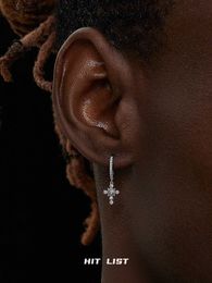 Cross Earrings for Men 925 Pure Silver High end Feeling Pippy and Handsome Unique Female American Hip Hop Earrings