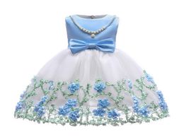 Children Girls Clothing Baby Girls Embroidered Dress With Pearl For Girls Formal Wedding Party Dresses Kids Princess Christmas Dre4152297