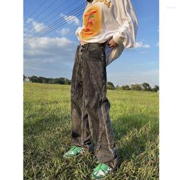 Women's Jeans American Street Stickers Made Of Old Washed Denim Men And Loose Versatile Straight Pants Couple In Fashion