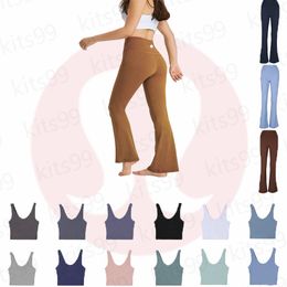 LL Leggings Yoga Outfits Pants lululemmon Groove Women Flared Pants align Leggings Womens Sports Vest Ladies gym Elastic Running Fitness Wear Pants Big Size S-3XL