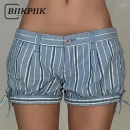 Women's Shorts BIIKPIIK Fashion Striped Print Mini For Women Casual All-match Short Pants Concise Outerwear Underpants Trend Bottom Club