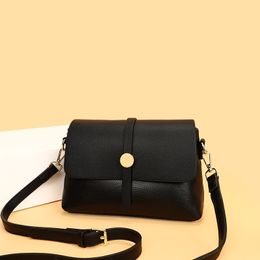 leather for women shoulder bag in the autumn of 2024 new trendy and fashionable single shoulder crossbody bag cowhide small square bag