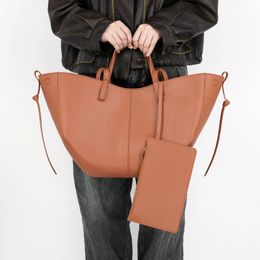 Brand Designer Large Tote Bags for Women Luxury Handbag PU Leather Hobo Dumpling Bag Camel Red Shopping Shoulder Womens 240328