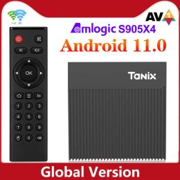 Box Tanix X4 Amlogic S905X4 TV Box Android 11.0 4GB 32/64GB Smart Media Player AV1 2.4G 5G Dual WiFi Android 11.0 Set Top Box