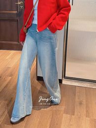 Women's Jeans Denim Pants Y2k Woman Clothing Spring Summer 2024 Korean Style Luxury Fashion Vintage High Waist Gothic Trousers Long