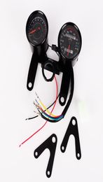 12V Motorcycle scooter black led Odometer Speedometer gauge and 13000RPM Tachometer with Bracket for Yamaha SR XV RX Cafe Racer Su6257326