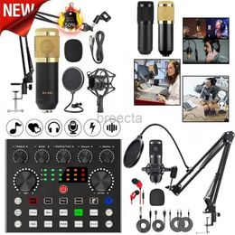Microphones New BM800 Microphone Kits with Live Sound Card(Optional)Suspension Scissor ArmShock Mount and Philtre for Studio Recording 240408