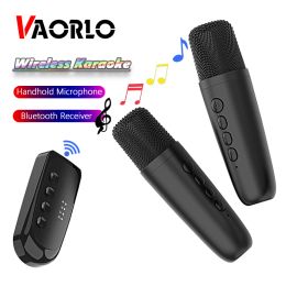 Microphones VAORLO Original Wireless Microphone + Bluetooth Receiver Karaoke For Two Low Latency HD Transmission For Home Media Amplifier Si