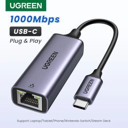 Cards Ugreen Usb Ethernet 1000mbps Usb C to Rj45 Lan Thunderbolt 3 for Laptop Pc Book Samsung Windows Type C Network Card Internet