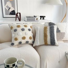 Pillow Tufted Throw Nordic Home Decorative Pillowcase Living Room Sofa Office Chair Waist Rest Pillows With Core