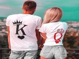 Women039s TShirt Couple Women T Shirt King And Queen Print Funny Femme Tshirts Casual Short Sleeve Cute Valentine Tee Tops Wo4143168