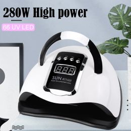 Dryers New SUN X10/X11 MAX UV LED Nail Lamp for Manicure 280W Gel Polish Drying Machine with Large LCD Touch 66/45LEDS Smart Nail Dryer