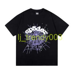 Designer Men T Shirt Pink Young Thug Sp5der 555555 Mans Women Quality Foaming Fashion Print Street Clothes Printing Spider Web Pattern Tshirt Y2k Top Tees pg