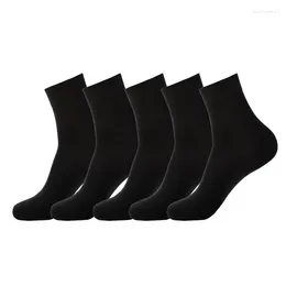 Men's Socks 5 Pairs / Lot Black White Grey Business Casual Sock Crew Soft Calcetines Breathable Spring Summer For Male