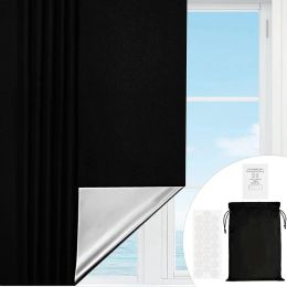 Films Removable 100% Light Blocking Darkest Window Film Cloth DIY Total Blackout Glass Privacy Darkening Window Sticker HeatInsulation