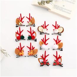 Hair Clips 1Pcs Cute Christmas Antlers Baby Hairpins Kids Girls Accessories Child Girl Toddler Hairpin Infant Headband Drop Delivery P Dhopv