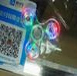 LED Flashing crystal Hand Spinner clear Tri-Spinner toy for adults or kids9436223