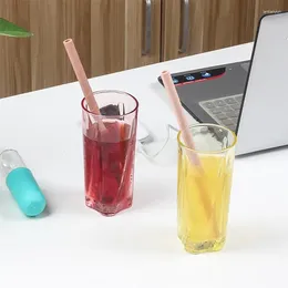 Drinking Straws 6Pcs Reusable Silicone Collapsible Flexible Screw Thread BPA Free Straw With 2 Cleaning Brushes