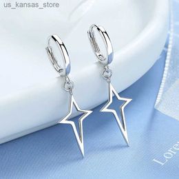 Charm Gothic Punk Style Metal Pendant Earrings Black/Silver Star Cross Pendant Fashion Mens Rock Jewelry240408