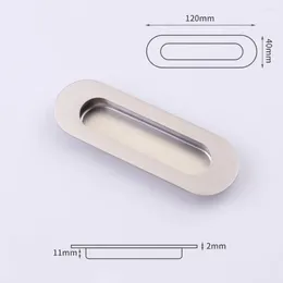 Frames Door Knobs Handle Invisible Cabinet Oval Square Stainless Steel Wardrobe 120 40mm 1PCS 4mm Screw Durable 2MM Thick High Quality