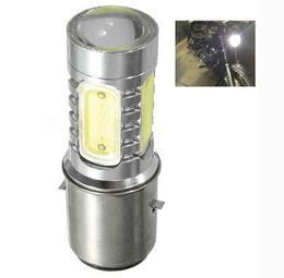 White Motorcycle Motorbike H6 Headlight 12V DC BA20D 4 COB LED Moped Scooter ATV Lamp Bulb5969725