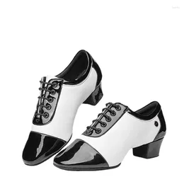 Dance Shoes Ballroom Latin Men Leather Stitching Soft Sole Sports Boys Children Adult Dancing Sneakers