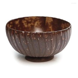 Bowls 587C Carved Natural Bowl Creative Fruit Salad Rice Wooden Tableware Restaurant Kitchen