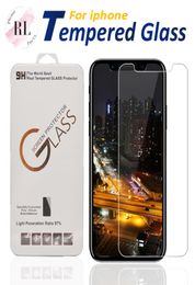 For iPhone 11 Pro Xs Max X XR 7 8 plus Screen protector tempered glass For Samsung J7 J5 prime with Paper Box2673297