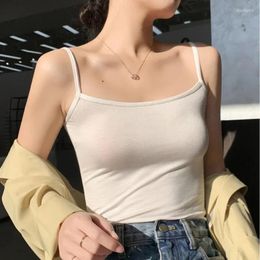 Women's Tanks Summer Sexy Modal Camisoles Vest Sleeveless Crop Tops Shirt Lady Slim Solid Strap Skinny Casual Camisole
