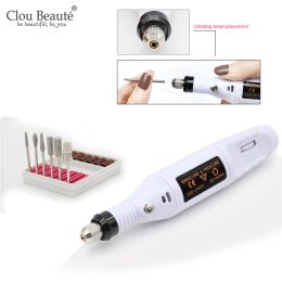 Drills Clou Beaute Electric Manicure Drill Art Pen Pedicure Nail File Nail Art Tools Kit Professional Electric Nail Drill Machine Kit