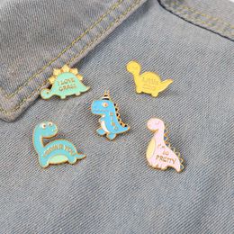 Product Simple Cartoon Cute Dinosaur Metal Enamel Brooch Exquisite And Small Tyrannosaurus Ridgeback Badge Pin Jewelry Gift