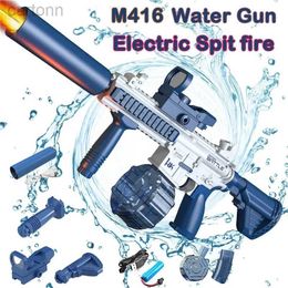 Gun Toys M416 Water Gun Electric Automatic Airsoft Pistol Spurt Fire Water Guns Swimming Pool Beach Party Game Outdoor Water Toy for Kid 240408