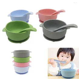 Bowls Silicone Baby Feeding Bowl Tableware Waterproof Spoon Children's Dinnerware Dishes Plate