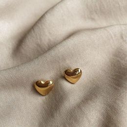 Stud Earrings Fashion Simple Metal Heart For Women Niche Ear Piercing Peach Hypoallergenic Women's Jewellery Accessories