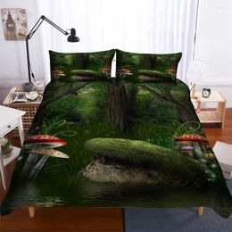 Bedding Sets Bedclothes Mushrooms Flowers Duvet Cover Set 3D Pastoral Three Piece Dirt Resistant Comfortable Warm Home Textiles Bed