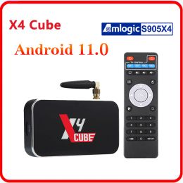 Box 2022 UGOOS X4 Pro X4 Cube X4 Plus TV BOX Android 11 Amlogic S905X4 LPDDR4 4GB RAM 32GB ROM Support AV1 HDR 1000M BT4.0 4K TV BOX