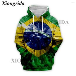 Men's Hoodies Brazil Flag 3D Men Fashion Hoodie Sweatshirts Long Sleeve Coat Unisex Casual Top Streetwear