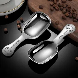 Spoons WORTHBUY 304 Stainless Steel Coffee Bean Measuring Spoon Thickened Dinner Short Handle Tea Ice Cream Dessert Scoops