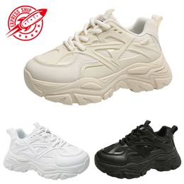 Men women running shoes comfort flat solid lace-up mesh White Black Khaki mens trainers outdoor sneakers size 36-44