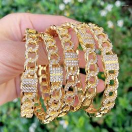 Bangle 5 Pieces Design Zircon Metal Gold Colour Jewellery Charms Bracelet Women 51419