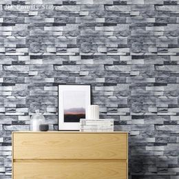 Wallpapers Light Gray Brick Self Adhesive Stone Peel And Stick Wallpaper Faux Textured Bathroom Ground