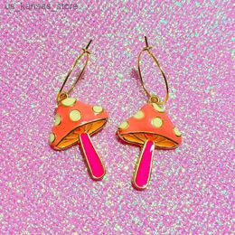 Charm Harajuku Jewellery Rainbow Mushroom Earrings Korean Fashion Vintage Kawaii Aesthetic Earrings for Women Y2k Accessories Punk240408