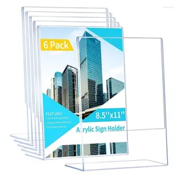 Frames Annecy Sign Holder Clear Slanted Plastic 8.5X11 6 Pack 8.5 X 11 Standing Display Vertically Menu Document