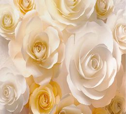 Custom any size Modern white rose wallpaper mural 3d wallpaper 3d wall papers for tv backdrop3170754