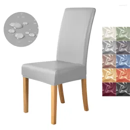 Chair Covers 1PC PU Fabric Waterproof Oil-Proof Dining Room Seat Case For El Banquet Protector Easy Clean