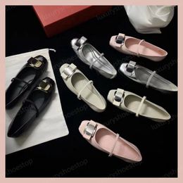 Designer Ballet Shoe Flats Leather Ballet Flat Shoes Women Fashion Leisure Shoes Sheepskin Retro High Quality Soft Sandal Rubber Sandals Luxury Prom Dress Shoes