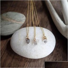 Pendant Necklaces Nm42102 Herkimer Diamond Necklace April Birthstone Gift Stone Clear Crystal Jewellery Drop Delivery Pendants Dhdpx Othrj