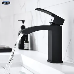 Bathroom Sink Faucets MaBlack Single Handle Basin Faucet Solid Brass Deck Mounted Water Mixer Chrome Rose Brushed Nickel Quality Tap