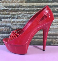 Dance Shoes LAIJIANJINXIA PU Sexy Exotic Pole Dancing Summer Women Sandals 15CM High Heels Buckle Strap Size 34-46 H099